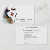 抽象芸術水彩カラフル女性メイクアップブランディング 名刺 (正面/裏面)