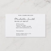 抽象芸術水彩カラフル女性メイクアップブランディング 名刺 (裏面)