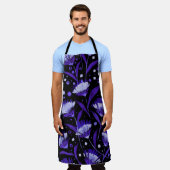 抽象芸術水彩カーネーション花パターン エプロン (着用した状態)