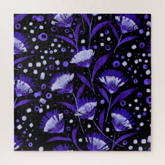 抽象芸術水彩カーネーション花パターン ジグソーパズル