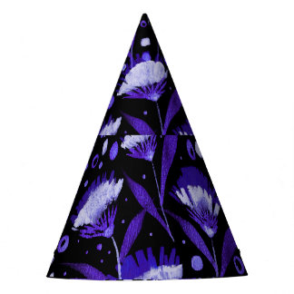 抽象芸術水彩カーネーション花パターン パーティーハット