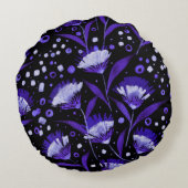 抽象芸術水彩カーネーション花パターン ラウンドクッション (裏面)