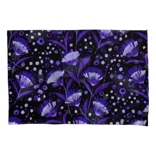 抽象芸術水彩カーネーション花パターン 枕カバー (正面)