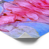 抽象芸術水彩ガーリーピンクフローラボーホパターン ポスター (角)