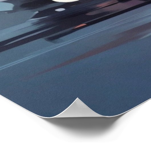 抽象芸術水彩キャット表現主義絵画 ポスター (角)