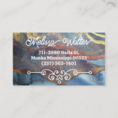 抽象芸術水彩クラシーレトロフローリッシュモノグラム 名刺 (裏面)