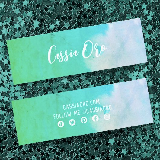 抽象芸術水彩グリーンカスタムSNSアイコン スキニー名刺