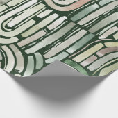 抽象芸術水彩グリーンパス包装紙 ラッピングペーパー (角)