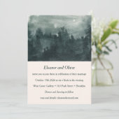 抽象芸術水彩グリーンフォレストシーン結婚ズ 招待状 (スタンド正面)