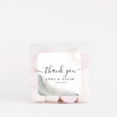 抽象芸術水彩グリーンブラシストロークと金ゴールド スクエアシール