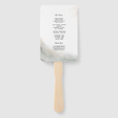 抽象芸術水彩グリーンブラシストロークと金ゴールド ハンドファン (裏面)