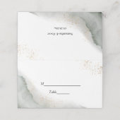 抽象芸術水彩グリーンブラシストロークと金ゴールド プレイスカード (外部開封)