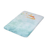 抽象芸術水彩コイ魚セレニティ バスマット (アングル)