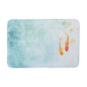 抽象芸術水彩コイ魚セレニティ バスマット (正面)