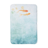 抽象芸術水彩コイ魚セレニティ バスマット (正面縦)