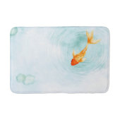 抽象芸術水彩コイ魚セレニティ バスマット (正面)
