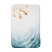 抽象芸術水彩コイ魚セレニティ バスマット (正面縦)