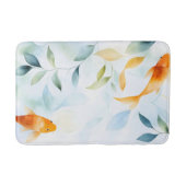 抽象芸術水彩コイ魚セレニティ バスマット (正面)