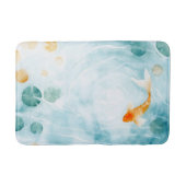 抽象芸術水彩コイ魚セレニティ バスマット (正面)