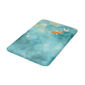抽象芸術水彩コイ魚セレニティ バスマット (アングル)