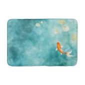 抽象芸術水彩コイ魚セレニティ バスマット (正面)
