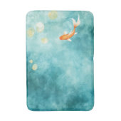 抽象芸術水彩コイ魚セレニティ バスマット (正面縦)