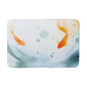 抽象芸術水彩コイ魚セレニティ バスマット (正面)