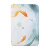 抽象芸術水彩コイ魚セレニティ バスマット (正面縦)