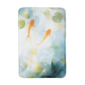 抽象芸術水彩コイ魚セレニティ バスマット (正面縦)