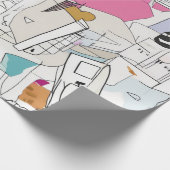 抽象芸術水彩コラージュ ラッピングペーパー (角)