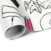 抽象芸術水彩コラージュ ラッピングペーパー (ロールコーナー)