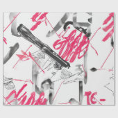 抽象芸術水彩コラージュ ラッピングペーパー (フラット)