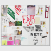 抽象芸術水彩コラージュ ラッピングペーパー (フラット)