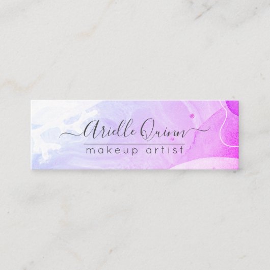 抽象芸術水彩シェイプ質感スクリプト スキニー名刺 (正面)