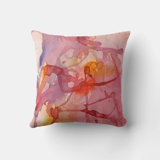 抽象芸術水彩スプラッシュアメリカンMoJo枕 クッション (裏面)