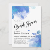 抽象芸術水彩スプラッシュブライダルシャワー 招待状 (正面)