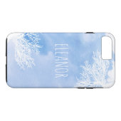 抽象芸術水彩スプラッシュ及びブルーリーフトレンディー Case-Mate iPhoneケース (裏面(横))