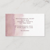 抽象芸術水彩セラピストカウンセラーほこりっぽいバラ 名刺 (裏面)