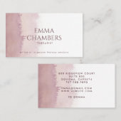 抽象芸術水彩セラピストカウンセラーほこりっぽいバラ 名刺 (正面/裏面)