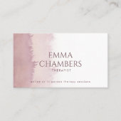 抽象芸術水彩セラピストカウンセラーほこりっぽいバラ 名刺 (正面)