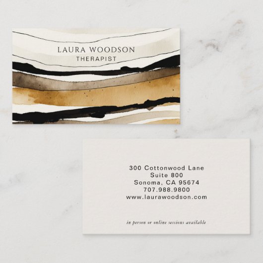 抽象芸術水彩セラピスト名刺 名刺 (正面/裏面)