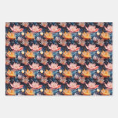 抽象芸術水彩チューリップスケッチ ラッピングペーパーシート (正面)