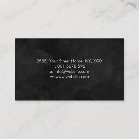 抽象芸術水彩ツリーバイオレットパープル 名刺 (裏面)