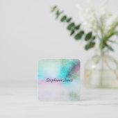 抽象芸術水彩デザインカスタム名刺 スクエア名刺 (スタンド正面)