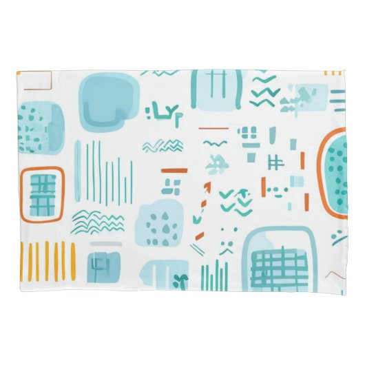 抽象芸術水彩デザイン枕ケース 枕カバー (正面)