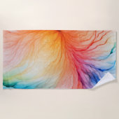抽象芸術水彩デザイン ビーチタオル (正面)