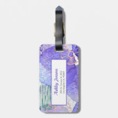 抽象芸術水彩デザイン ラゲッジタグ (裏面縦)