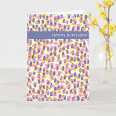 抽象芸術水彩ドットとスポット誕生日 カード (黄色い花)