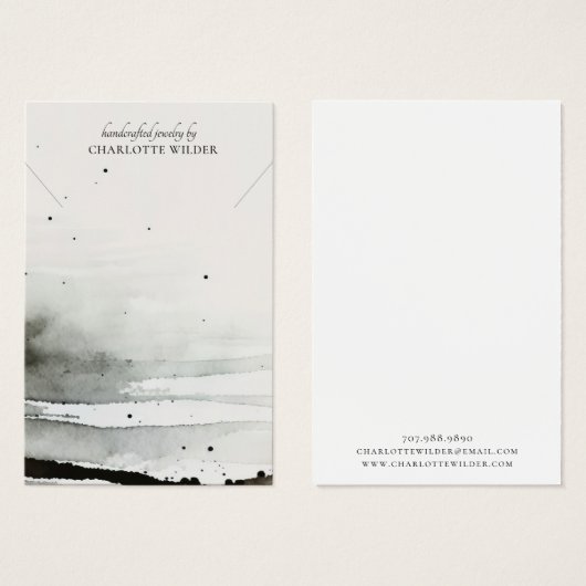 抽象芸術水彩ネックレスジュエリーディスプレイカード (正面&裏面)