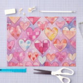 抽象芸術水彩ハート 薄葉紙 (クラフト)